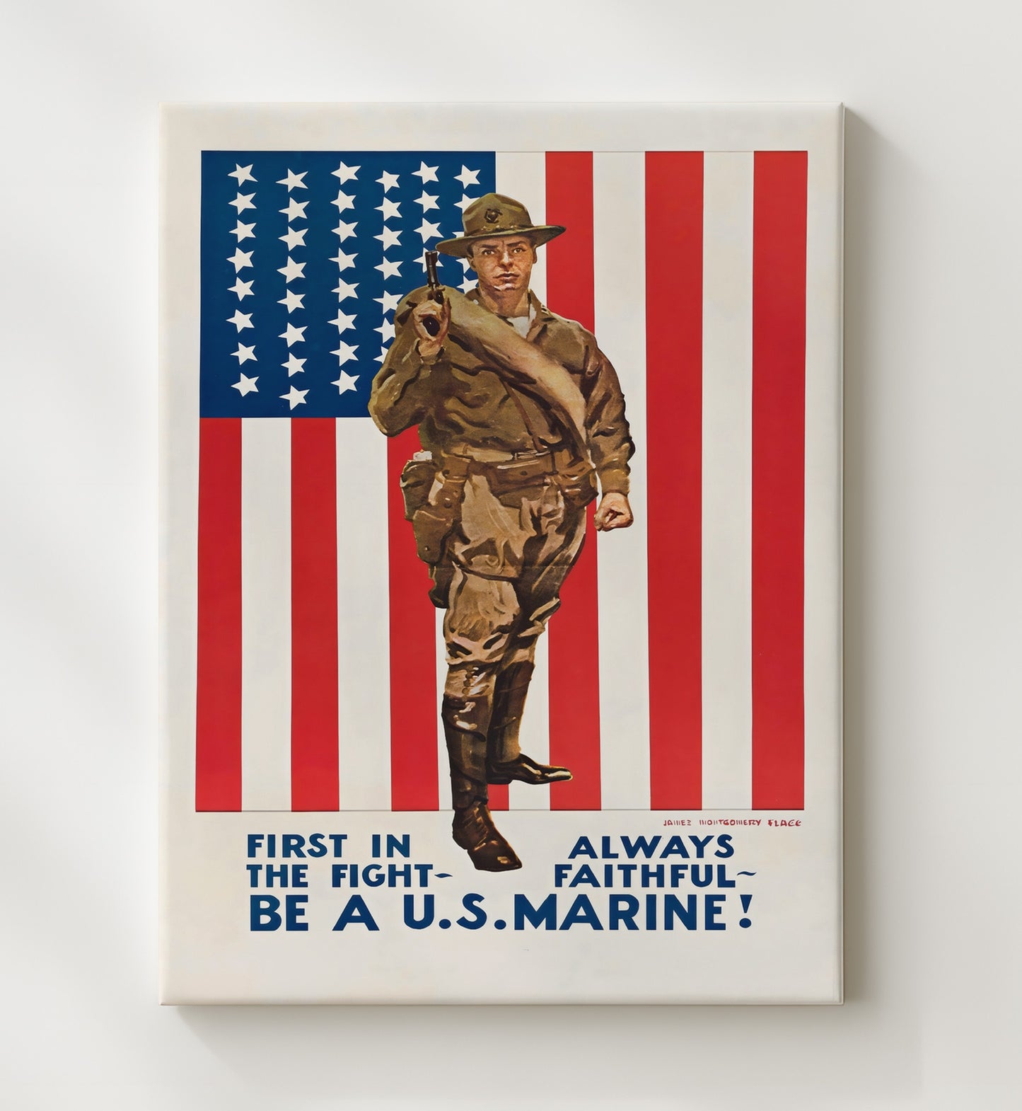 Be a U.S. Marine - First in Fight vintage war canvas 20x24