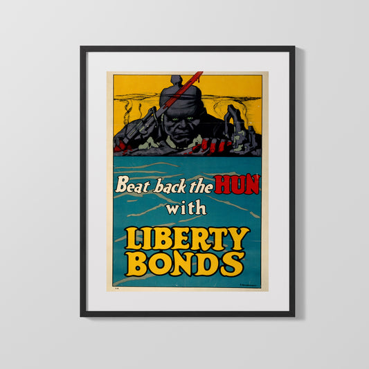 Vintage War Poster - Beat Back The Hun With Liberty Bonds