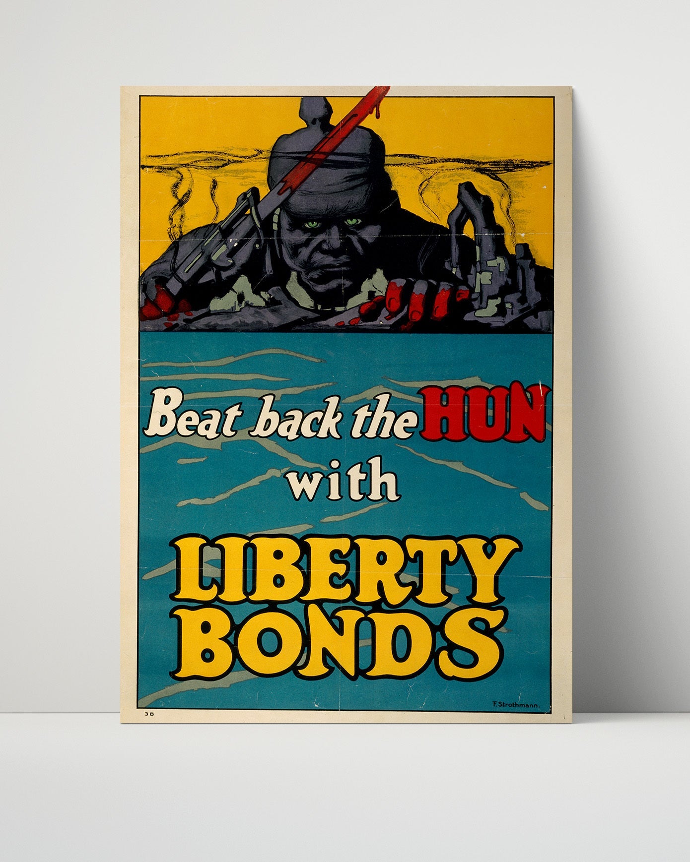 Vintage War Poster Unframed- Because Somebody Talked Gold Star