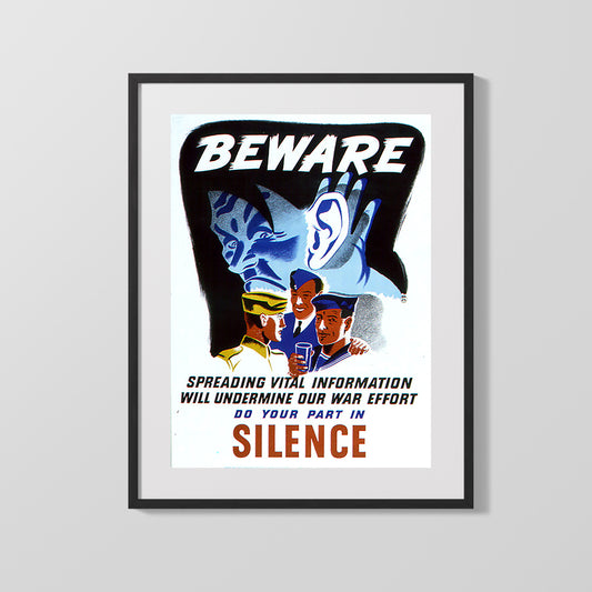 Vintage War Poster - Beware Do Your Part In Silence