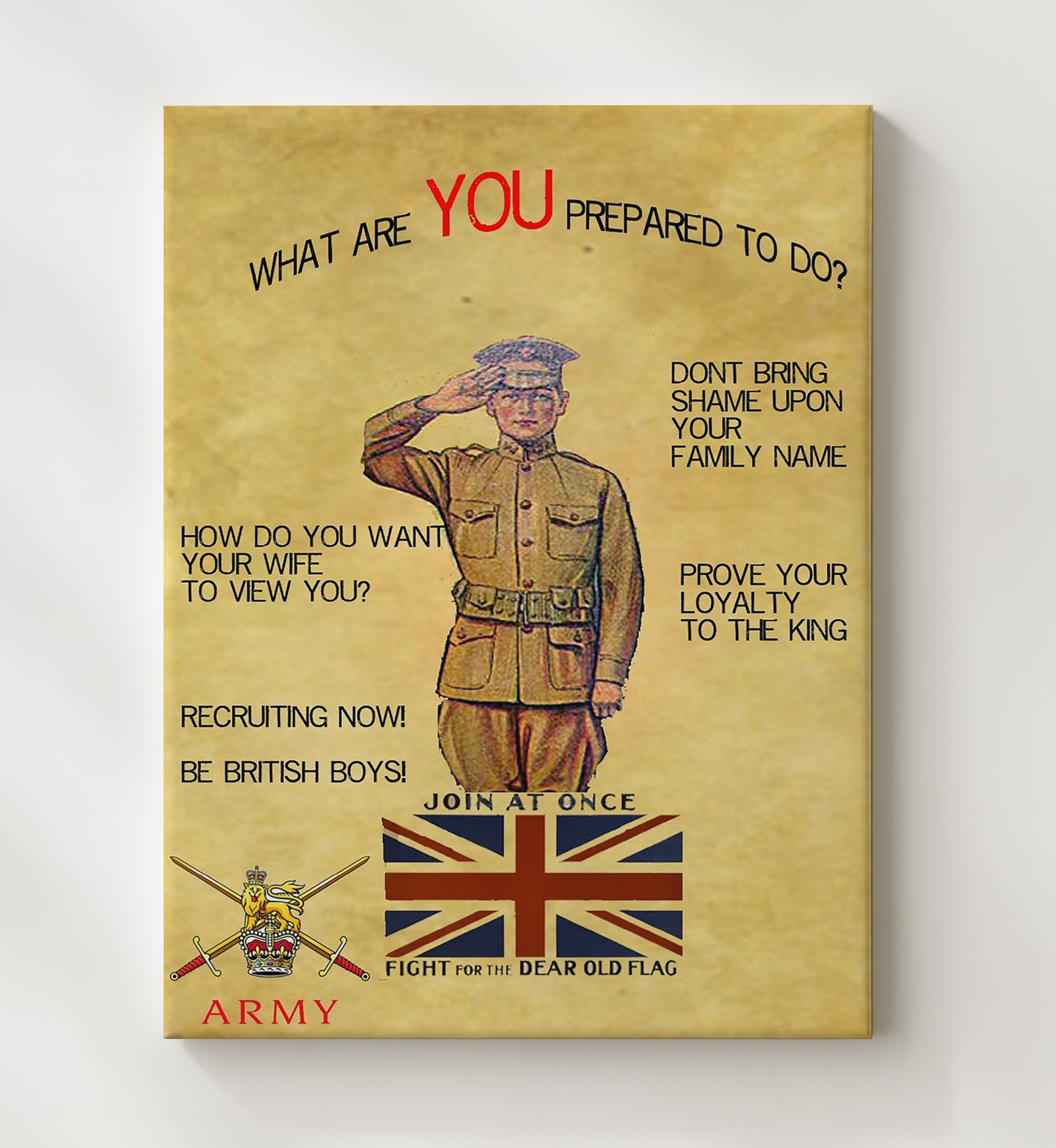 Vintage War Poster - British Loyalty - ProveIt Vintage War Wall Art - 20x24 Canvas
