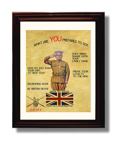 Vintage War Poster - British Loyalty - ProveIt Vintage War Wall Art - 8x10 Beveled Frame