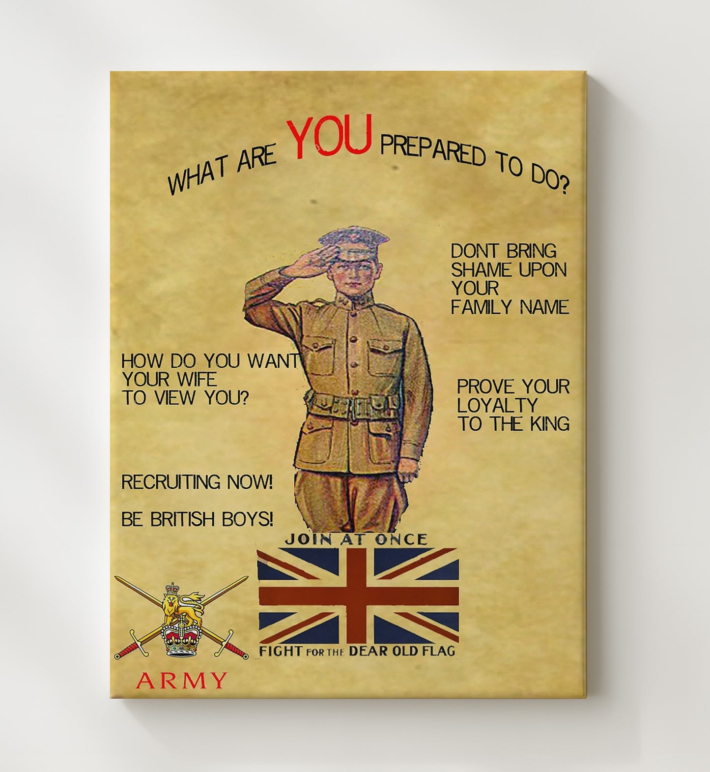British Loyalty - ProveIt vintage war canvas 20x24