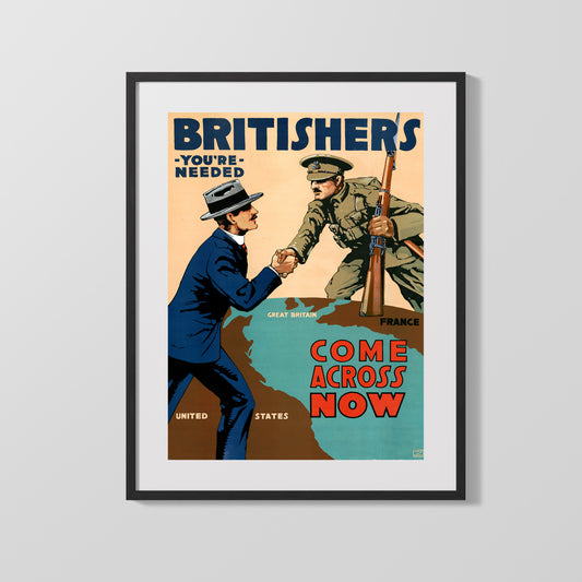Vintage War Poster - Britishers Join Us