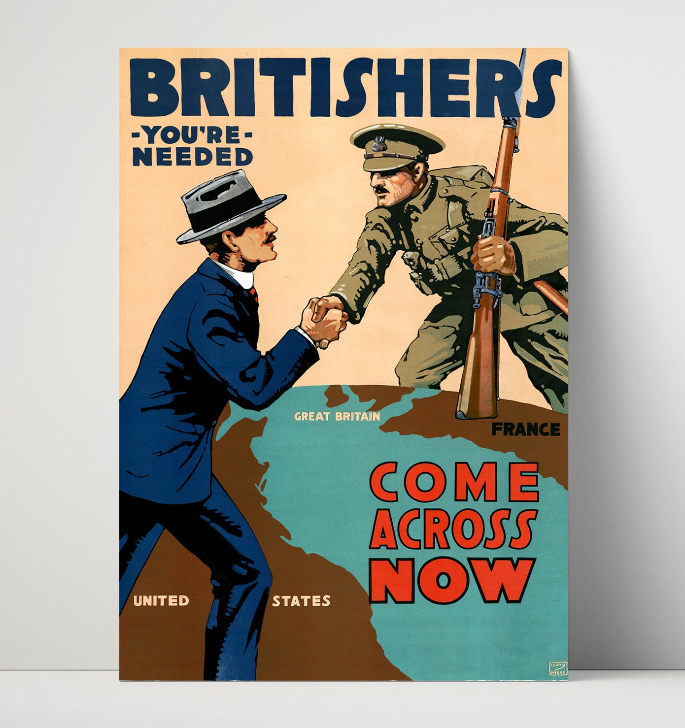 Britishers Join Us war poster wall art 16x20 Unframed Print