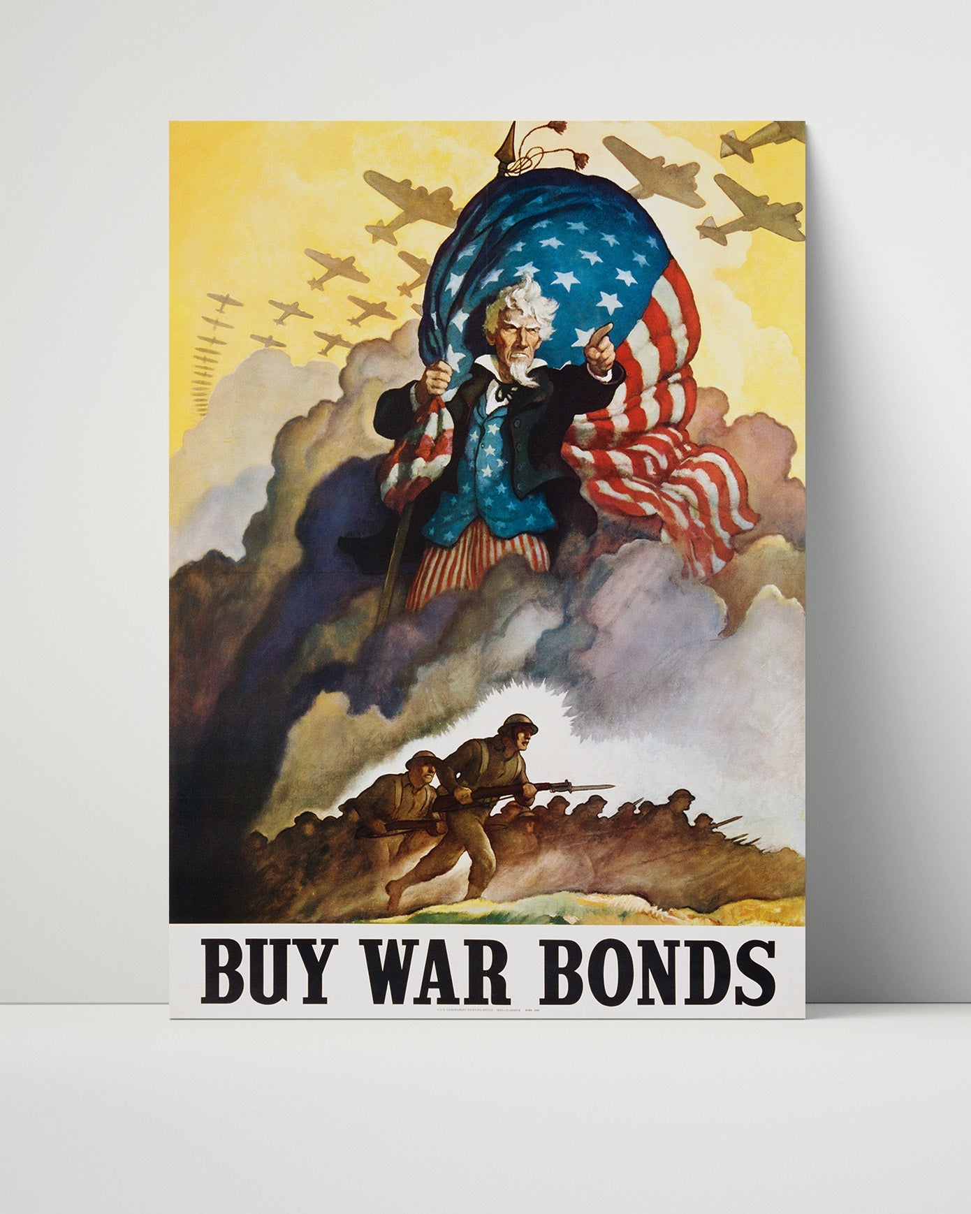 Vintage War Poster Unframed- Buy War Bonds Uncle Sam