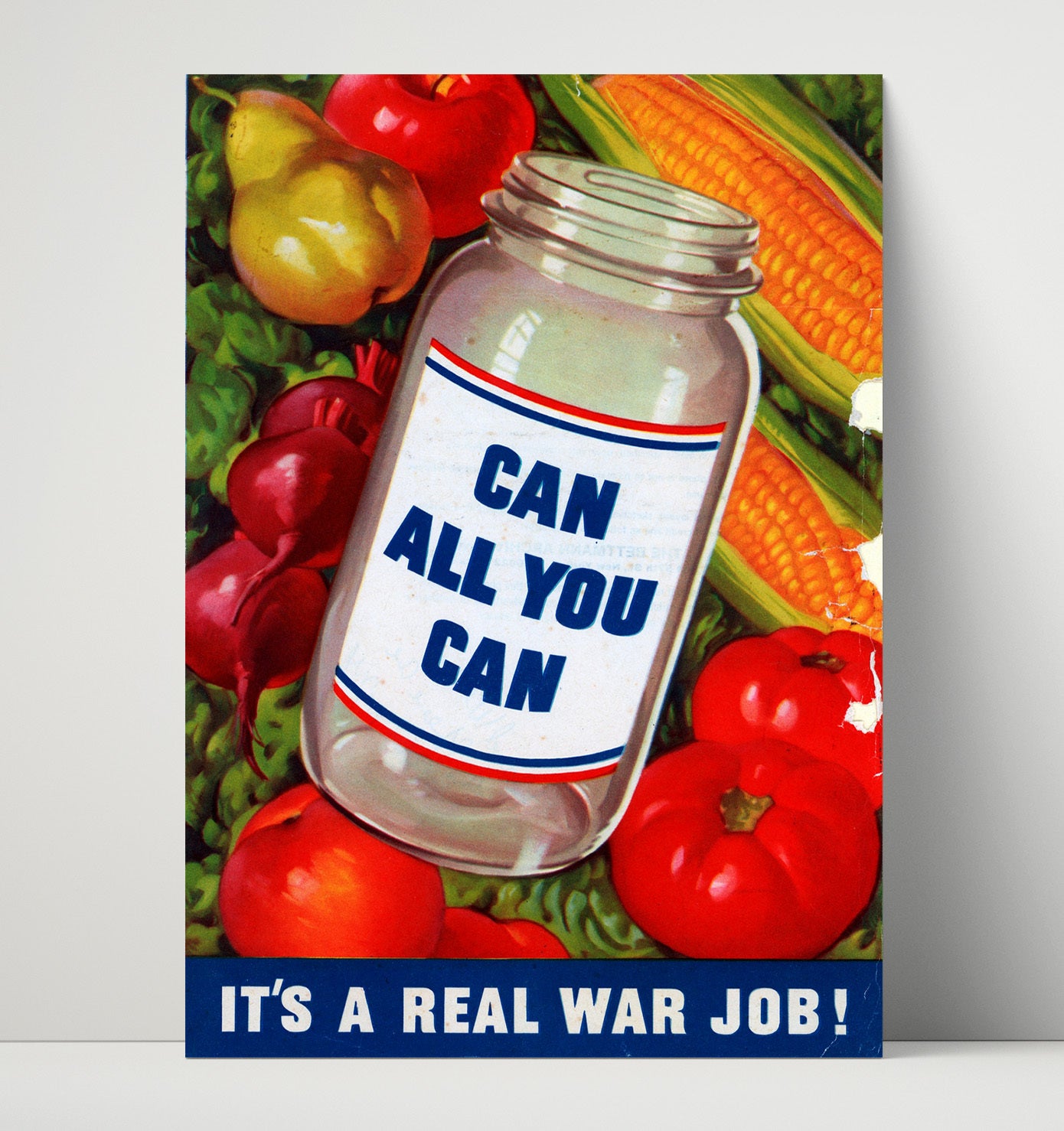 Vintage War Poster - Can All You Can Vintage War Wall Art - 16x20 Unframed Print