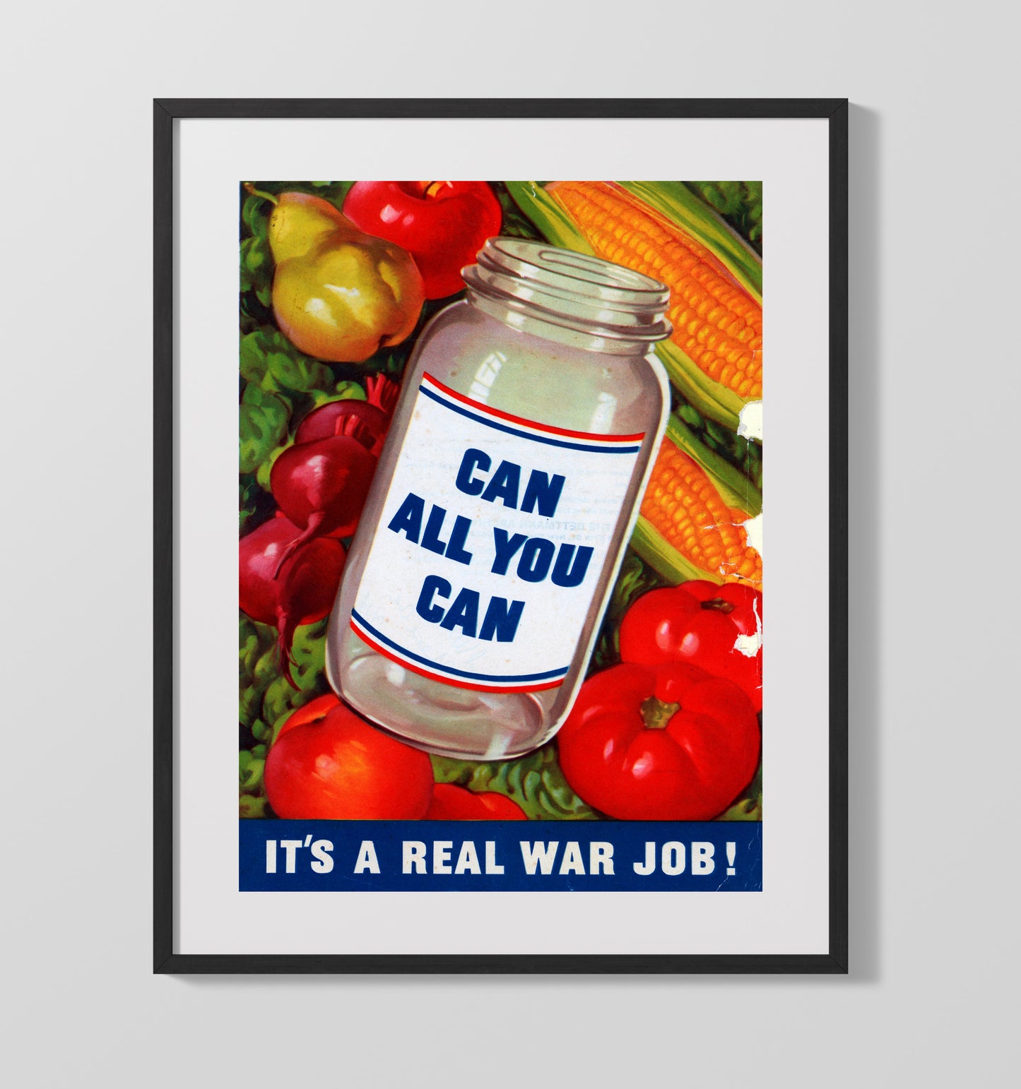 Vintage War Poster - Can All You Can Vintage War Wall Art - 16x20 Gallery Frame