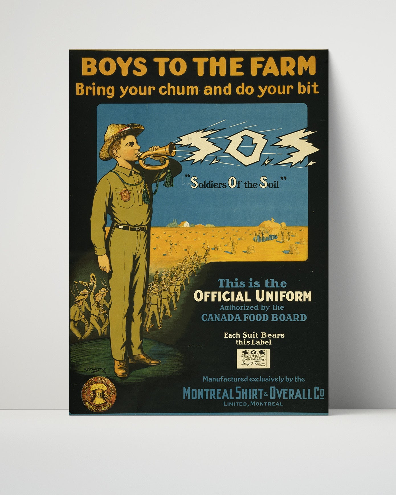 Vintage War Poster Unframed- Canadian Patriotic Fund