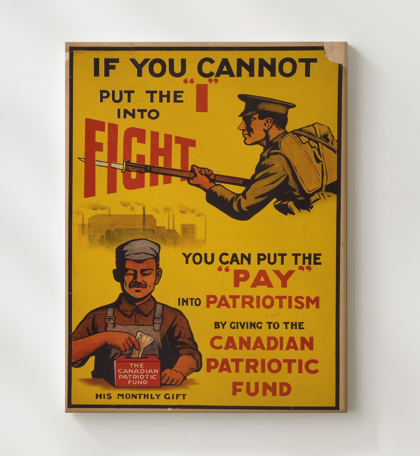 Canadian Patriotic Fund war poster wall art 20x24 Canvas