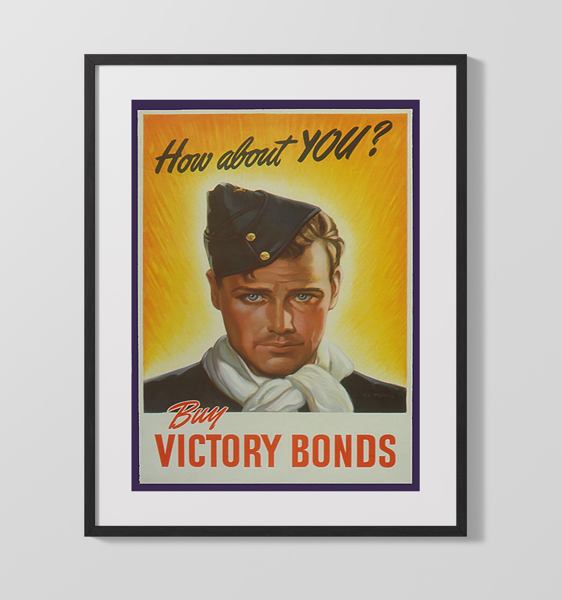 Canadian Victory Bonds - Save While You Serve war poster wall art 16x20 Gallery Frame
