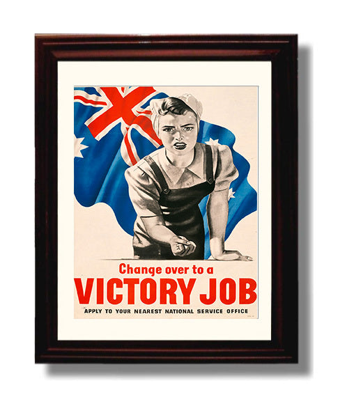 Change Over to a Victory Job war poster wall art 8x10 Beveled Frame