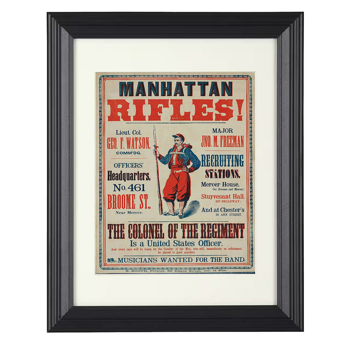 Civil War Recruitment Oosters Mathattan Rifles - Lifestyles