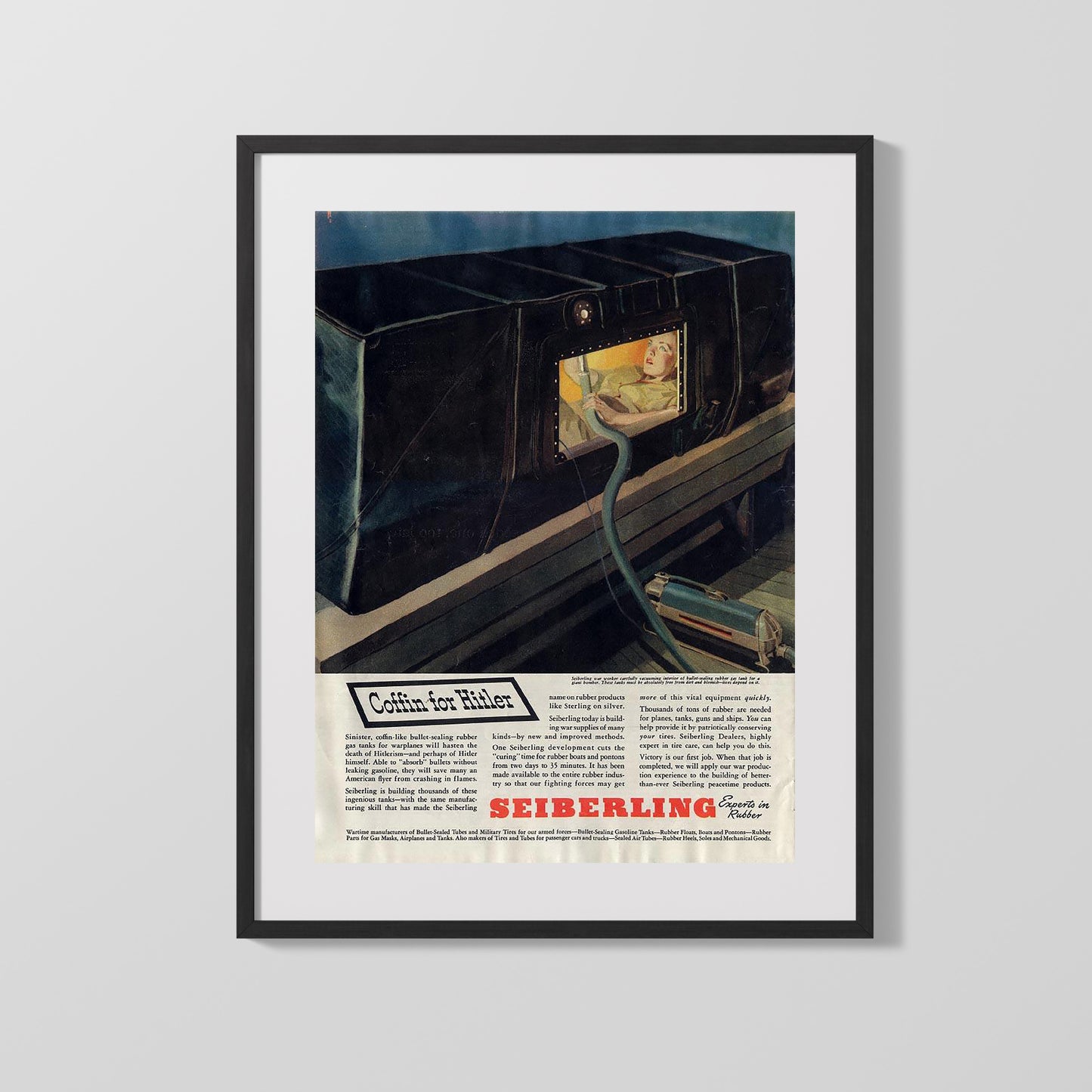 Vintage War Poster - Coffin for Hitler