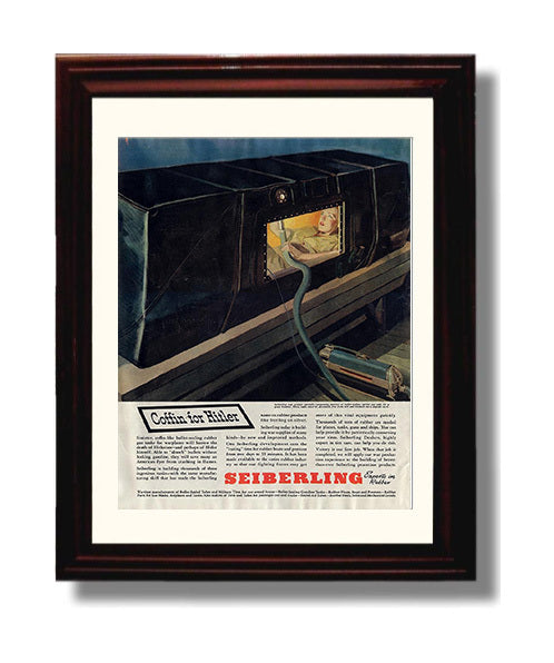 Coffin for Hitler war poster wall art 8x10 Beveled Frame