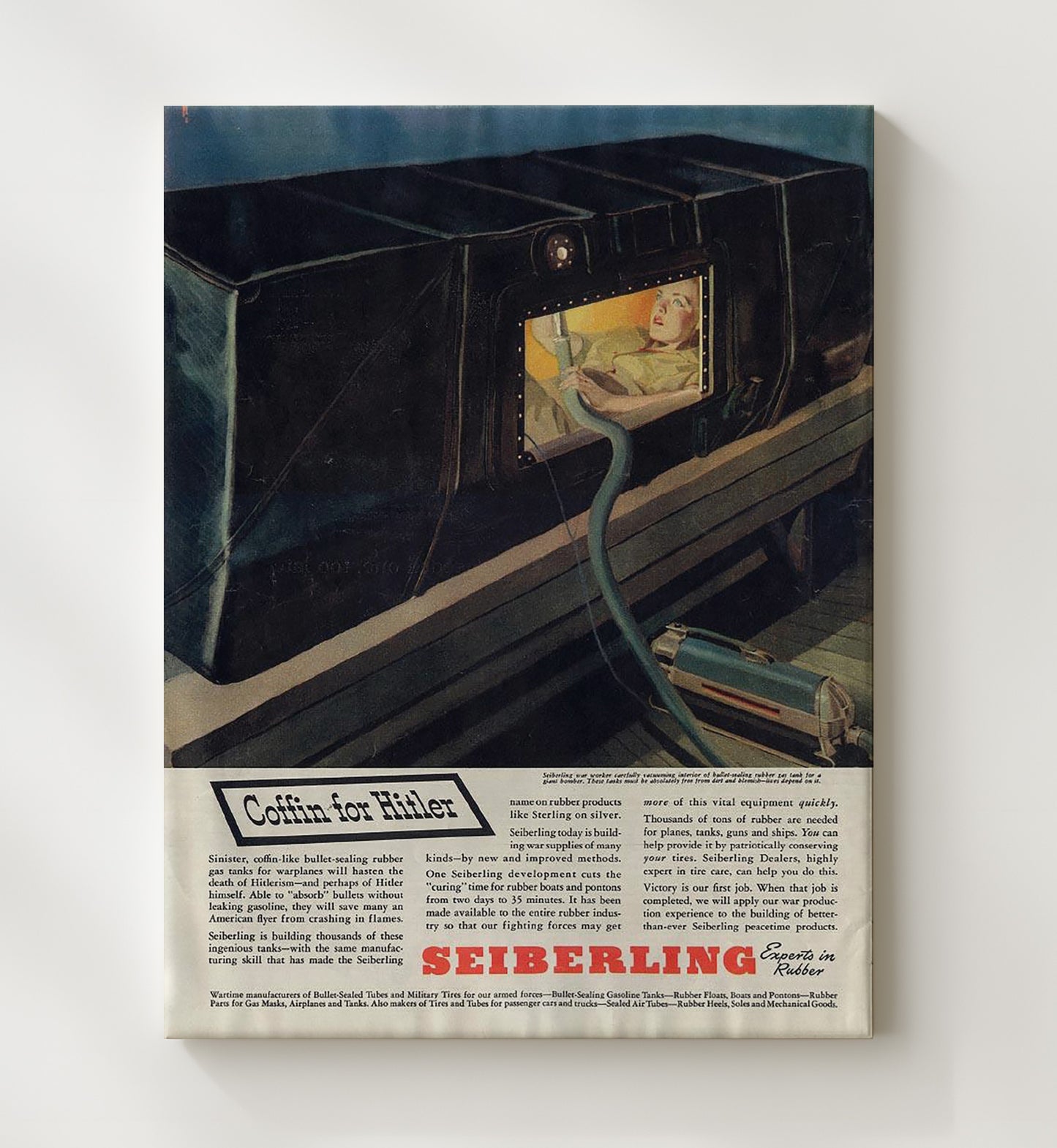 Coffin for Hitler war poster wall art 20x24 Canvas