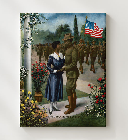Colored Man Is No Slacker vintage war poster canvas wall art 20x24 Canvas
