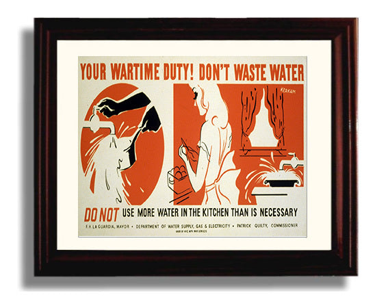 Do Your Duty - Drips of War war poster wall art 8x10 Beveled Frame