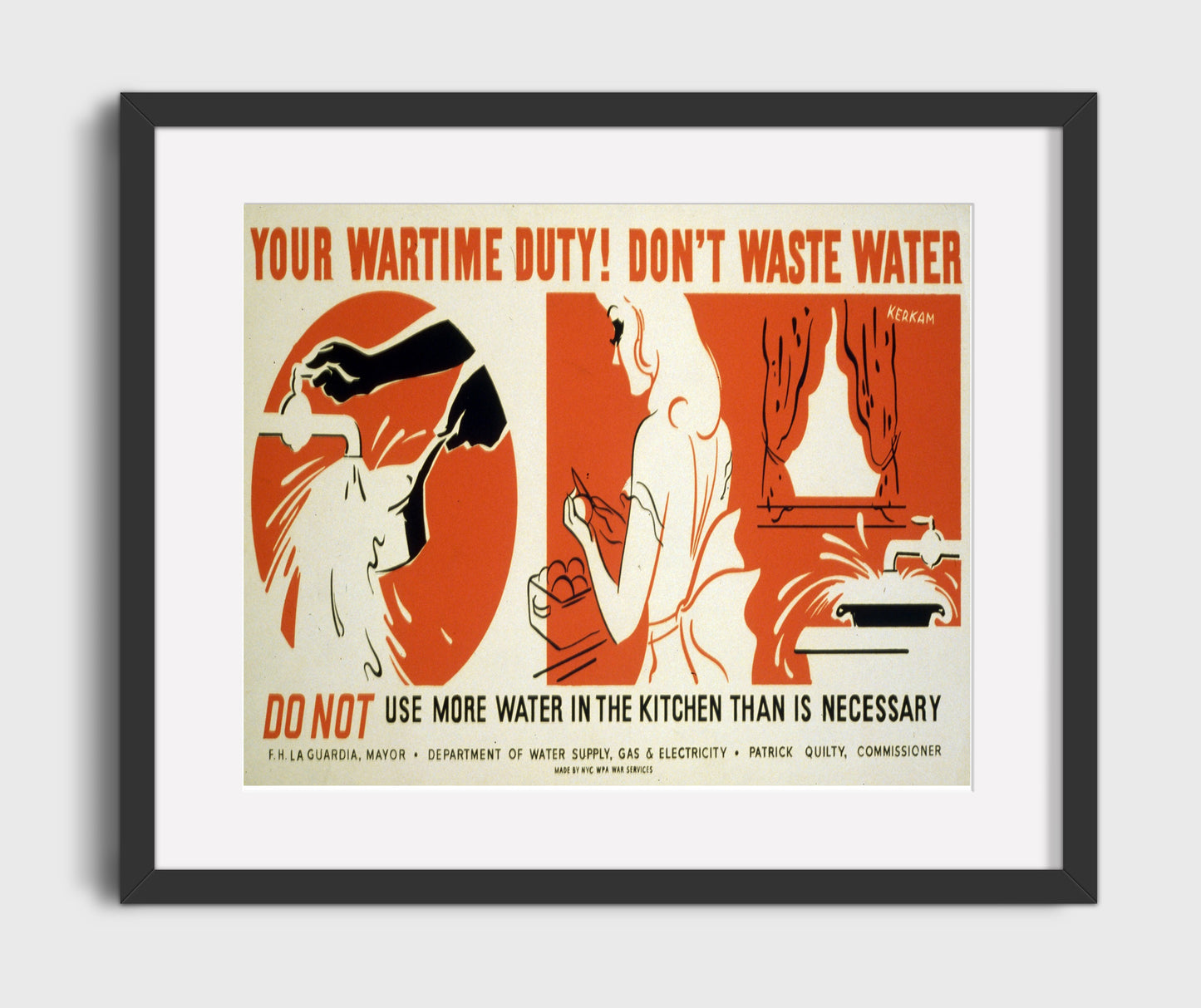 Do Your Duty - Drips of War war poster wall art 16x20 Gallery Frame