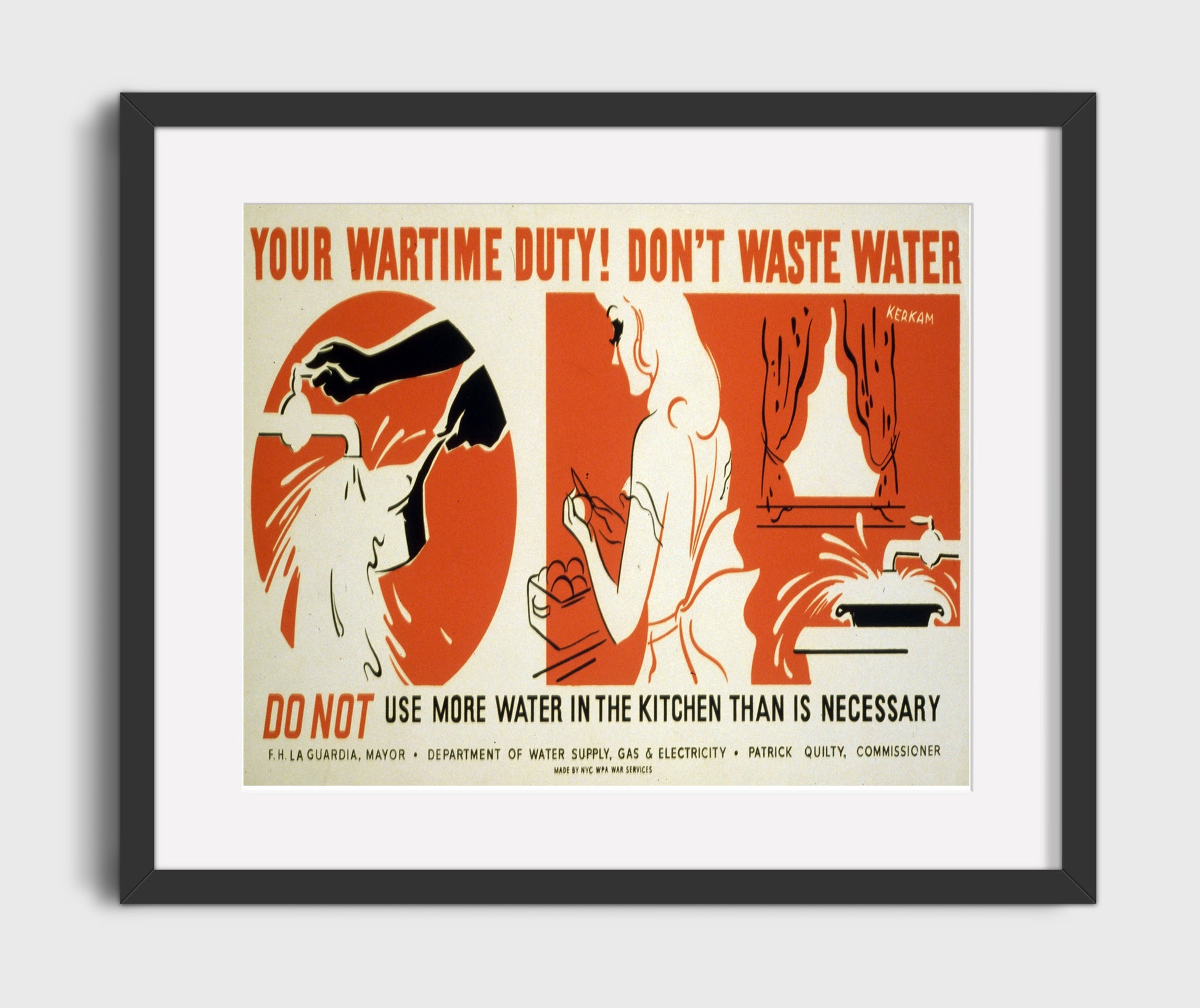 Do Your Duty - Drips of War war poster wall art 16x20 Gallery Frame