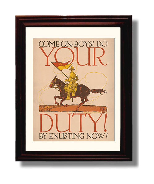Do Your Duty - Saddle Up war poster wall art 8x10 Beveled Frame