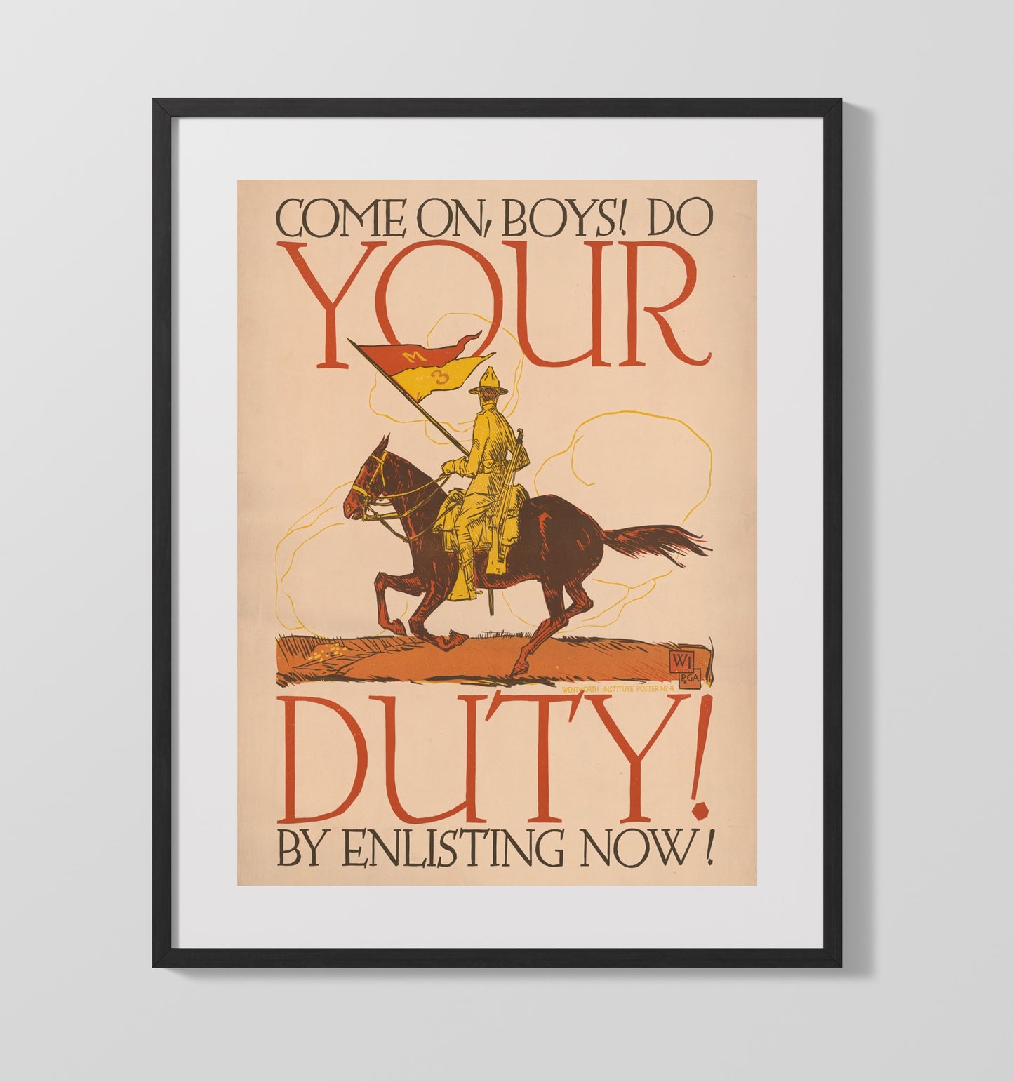 Do Your Duty - Saddle Up war poster wall art 16x20 Gallery Frame