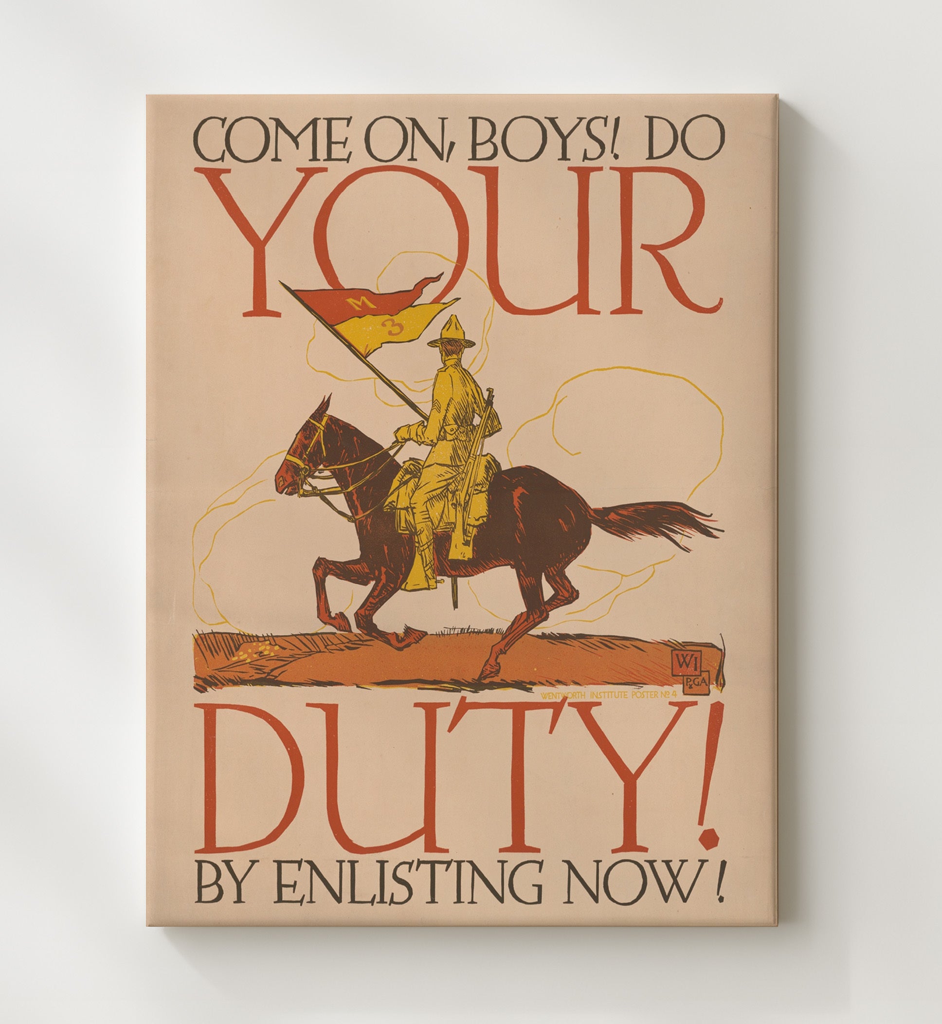 Do Your Duty - Saddle Up vintage war poster canvas wall art 20x24 Canvas