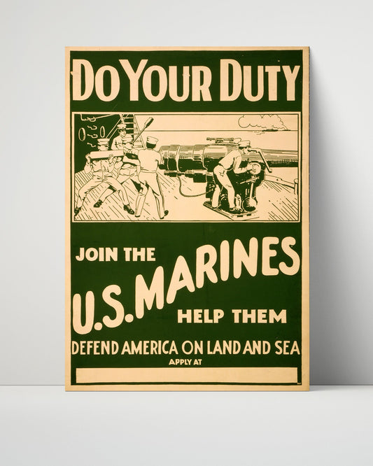 Vintage War Poster Unframed- Do Your Duty - Drips of War