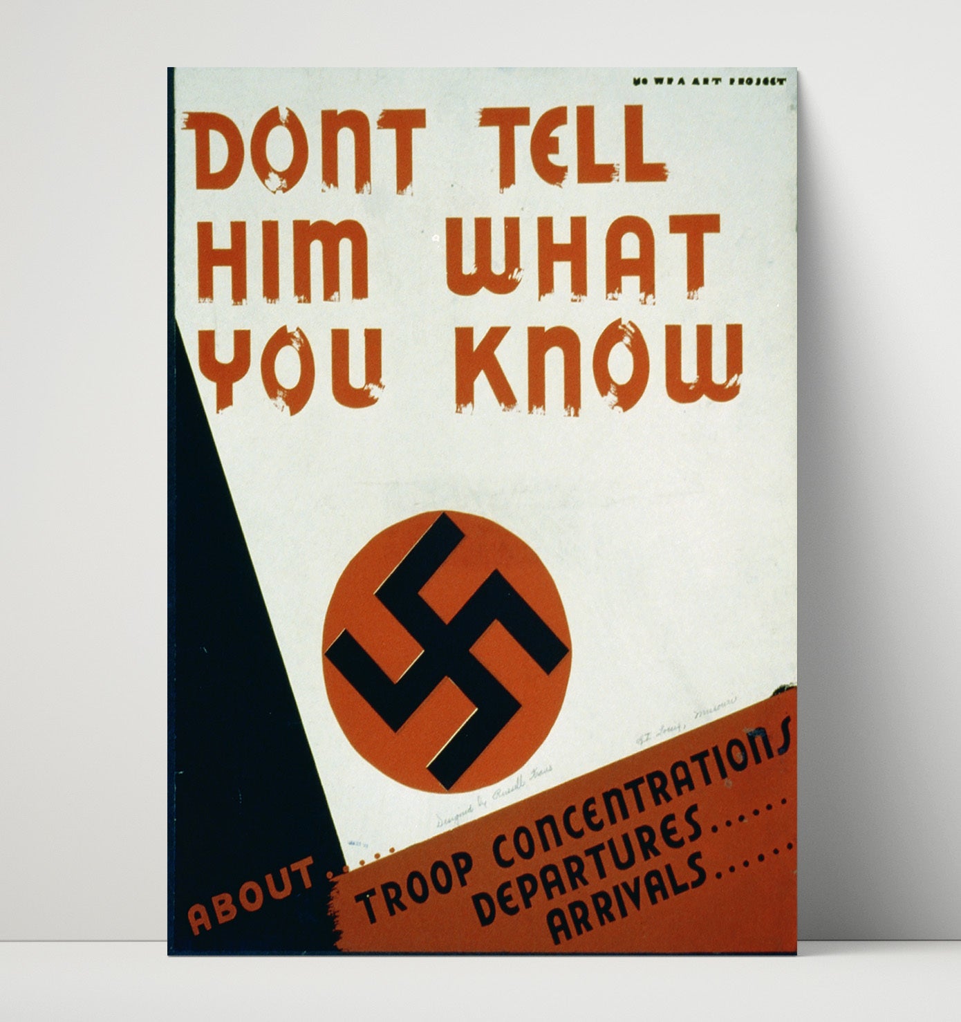Don't Tell Him What You Know war poster wall art 16x20 Unframed Print
