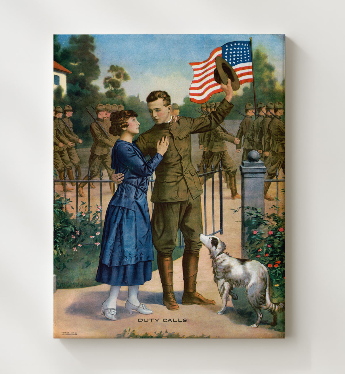 Duty Calls World War I vintage war poster canvas wall art 20x24 Canvas