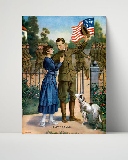 Vintage War Poster Unframed- Duty Calls WWI