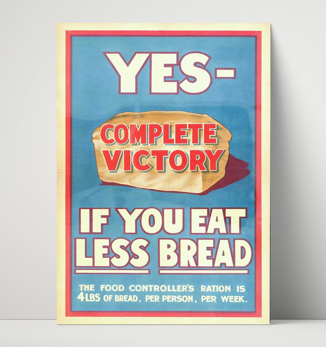 Eat Less Bread - Slice for Victory war poster wall art 16x20 Unframed Print