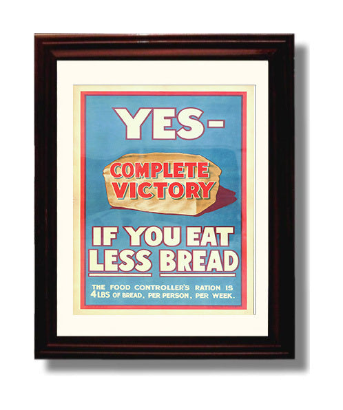 Eat Less Bread - Slice for Victory war poster wall art 8x10 Beveled Frame