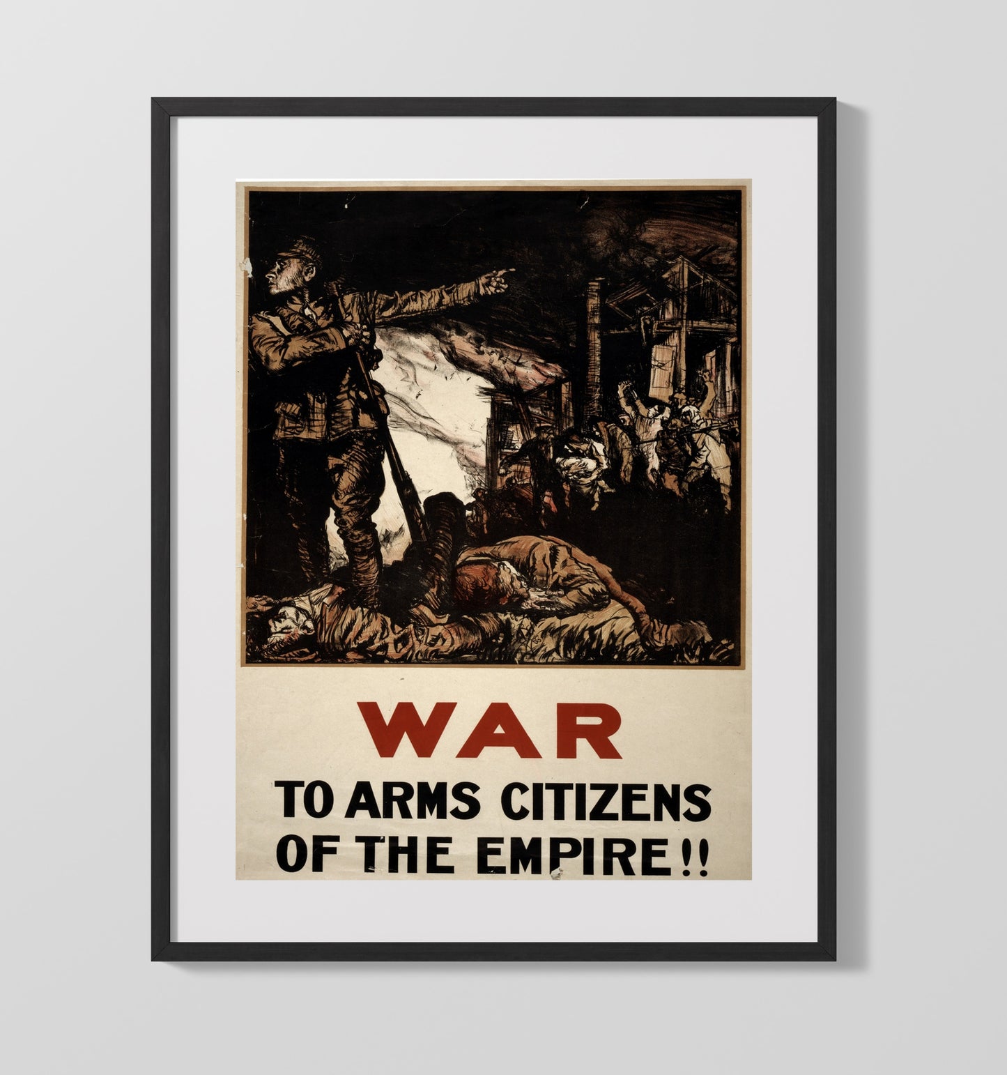 Vintage War Poster - Empire Call - RallyUp Vintage War Wall Art - 16x20 Gallery Frame