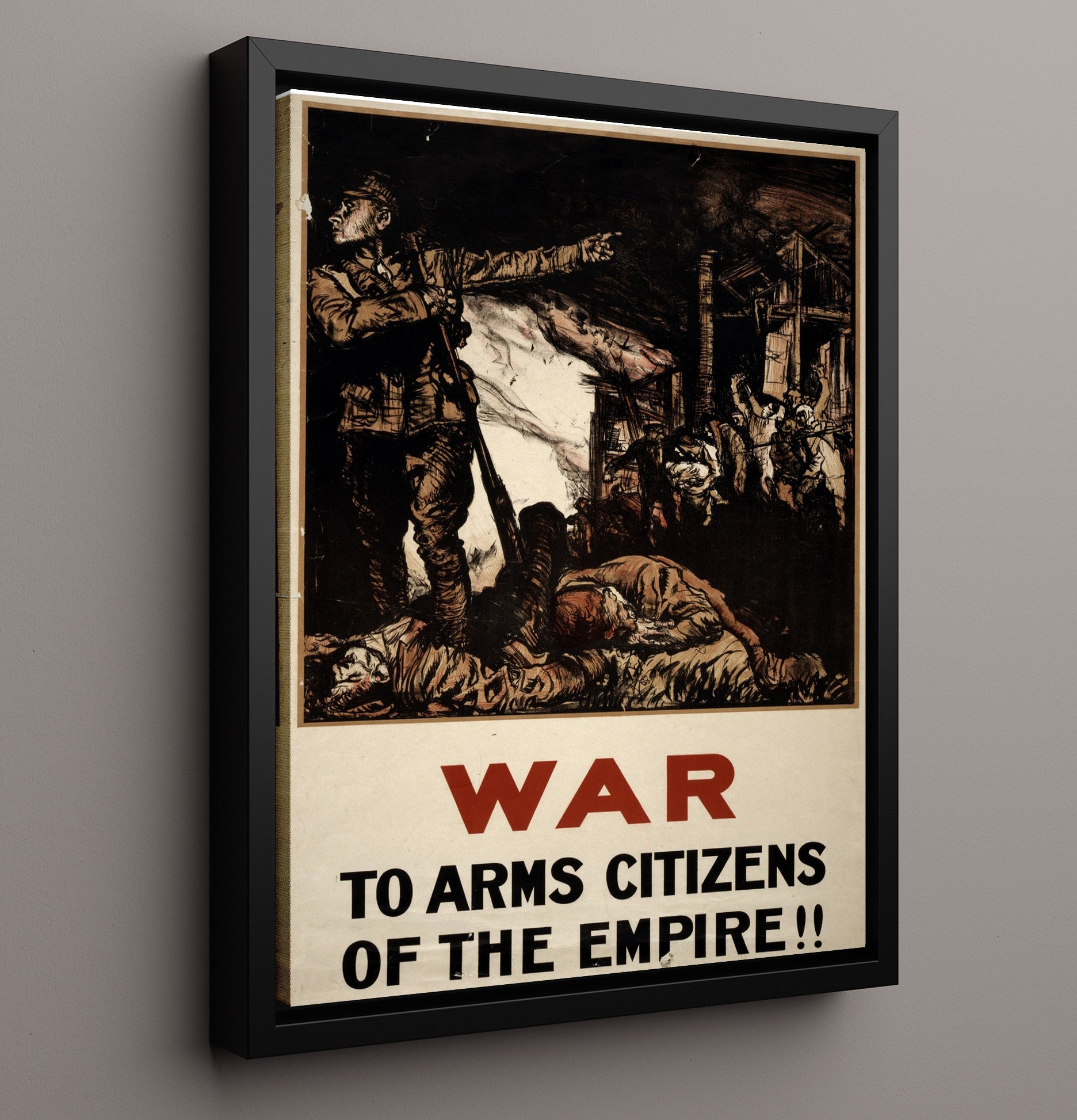 Empire Call - Rally Up war poster wall art 16x20 Framed Canvas
