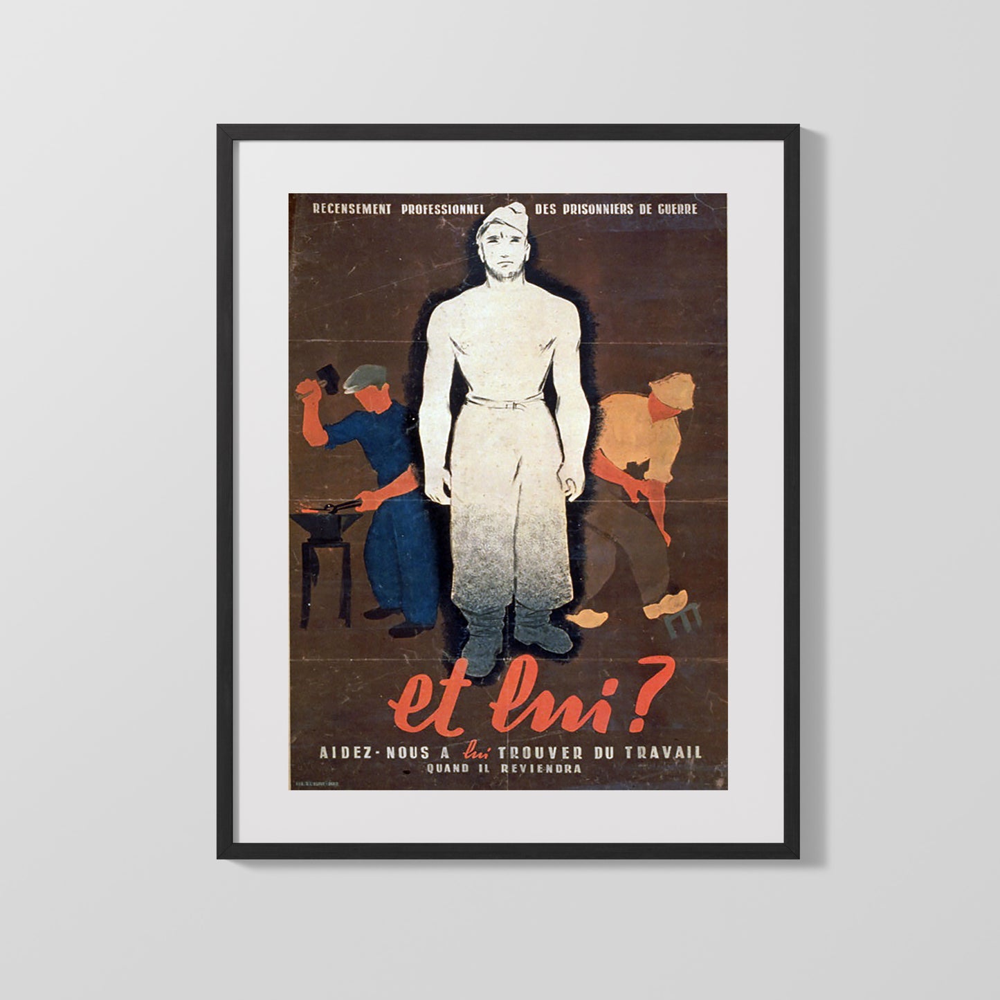 Vintage War Poster - Et Imi Trouver Du Travail
