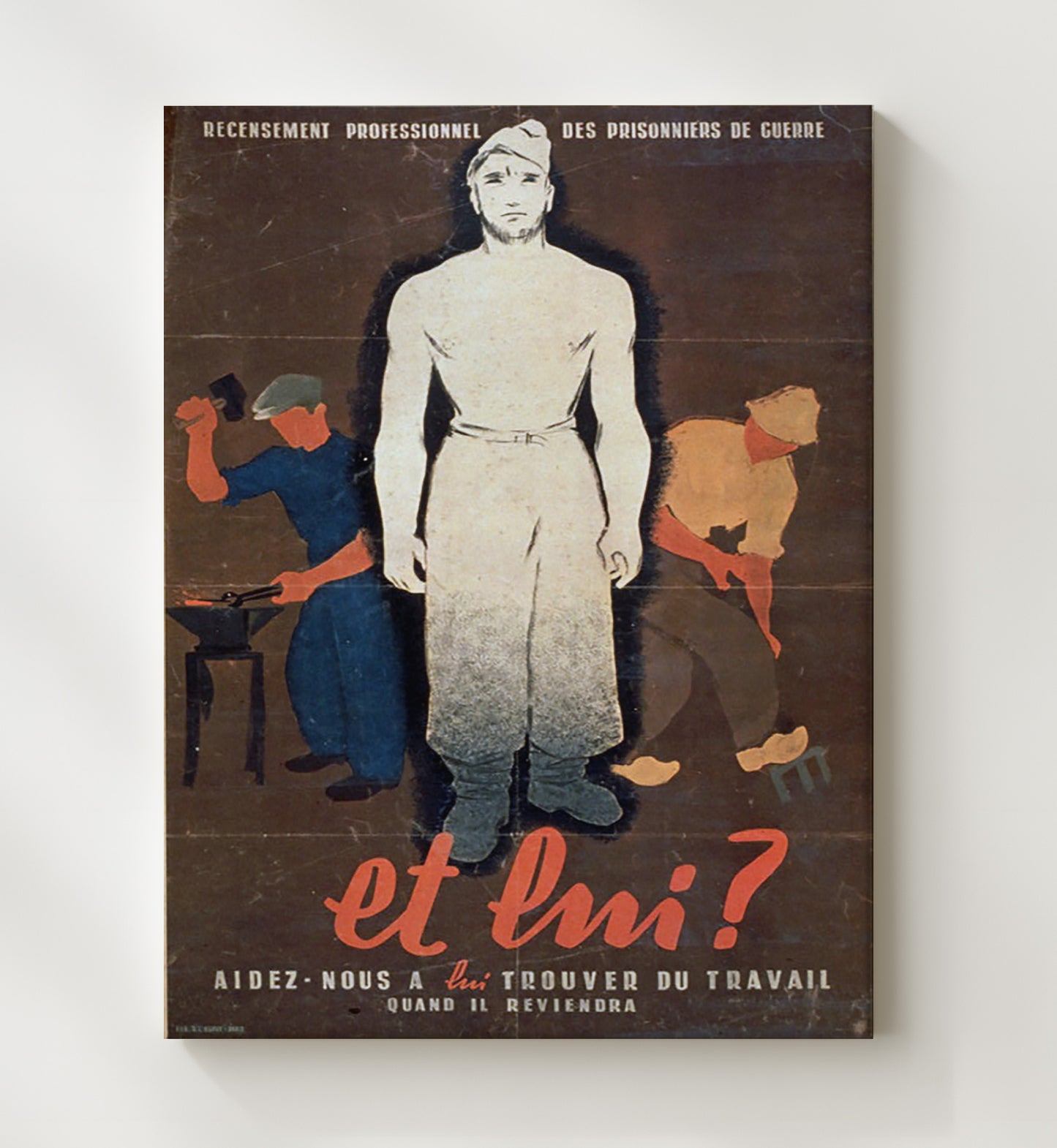 Et Imi Trouver Du Travail vintage war canvas 20x24