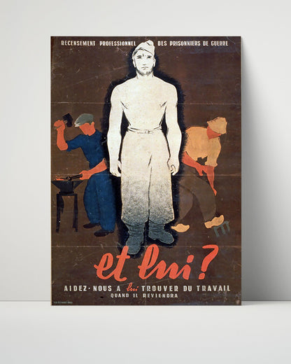 Vintage War Poster Unframed- Et Imi Trouver Du Travail