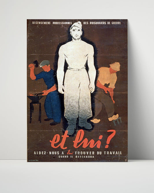 Vintage War Poster Unframed- Et Imi Trouver Du Travail