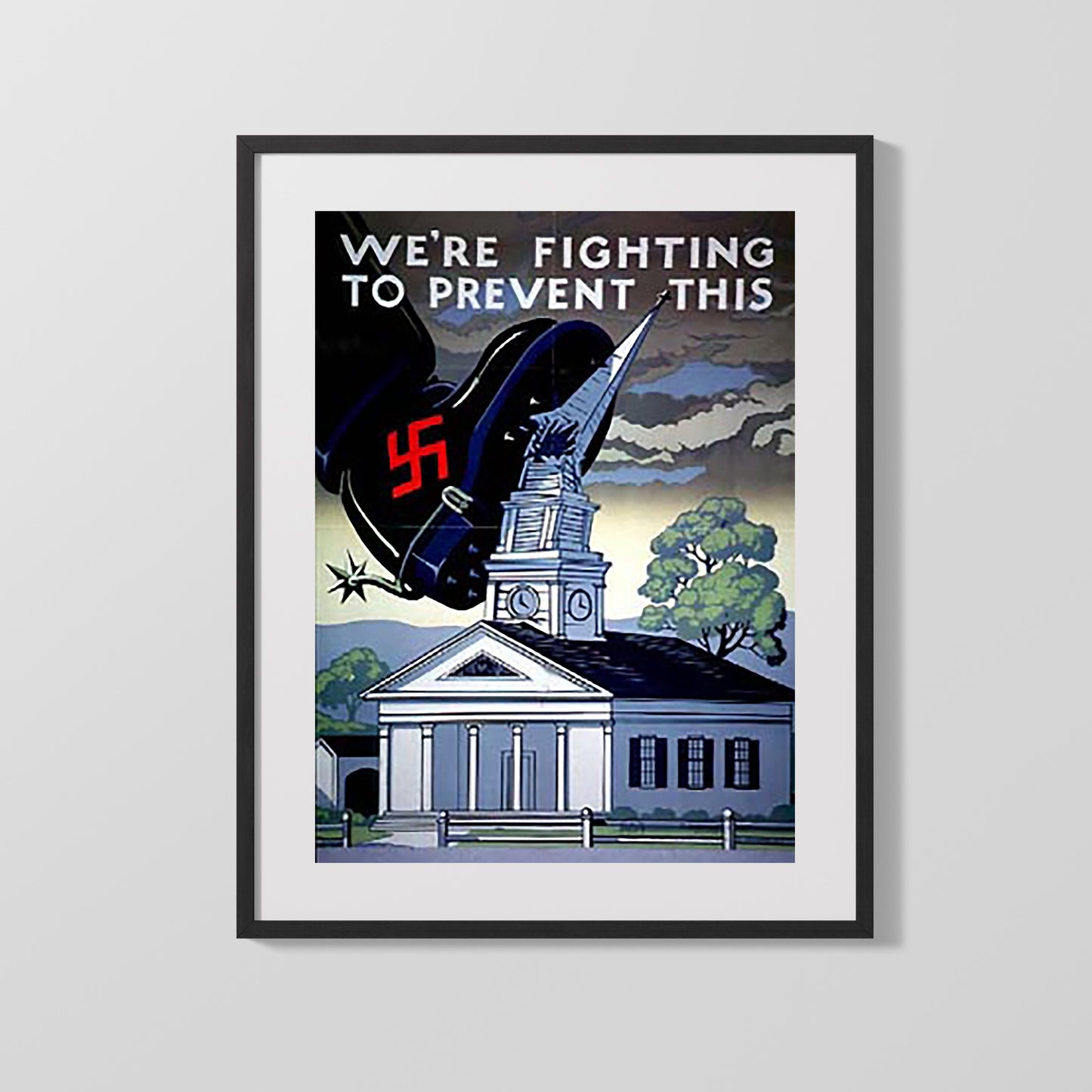 Vintage War Poster - Fighting to Prevent - Stomp the Swastika
