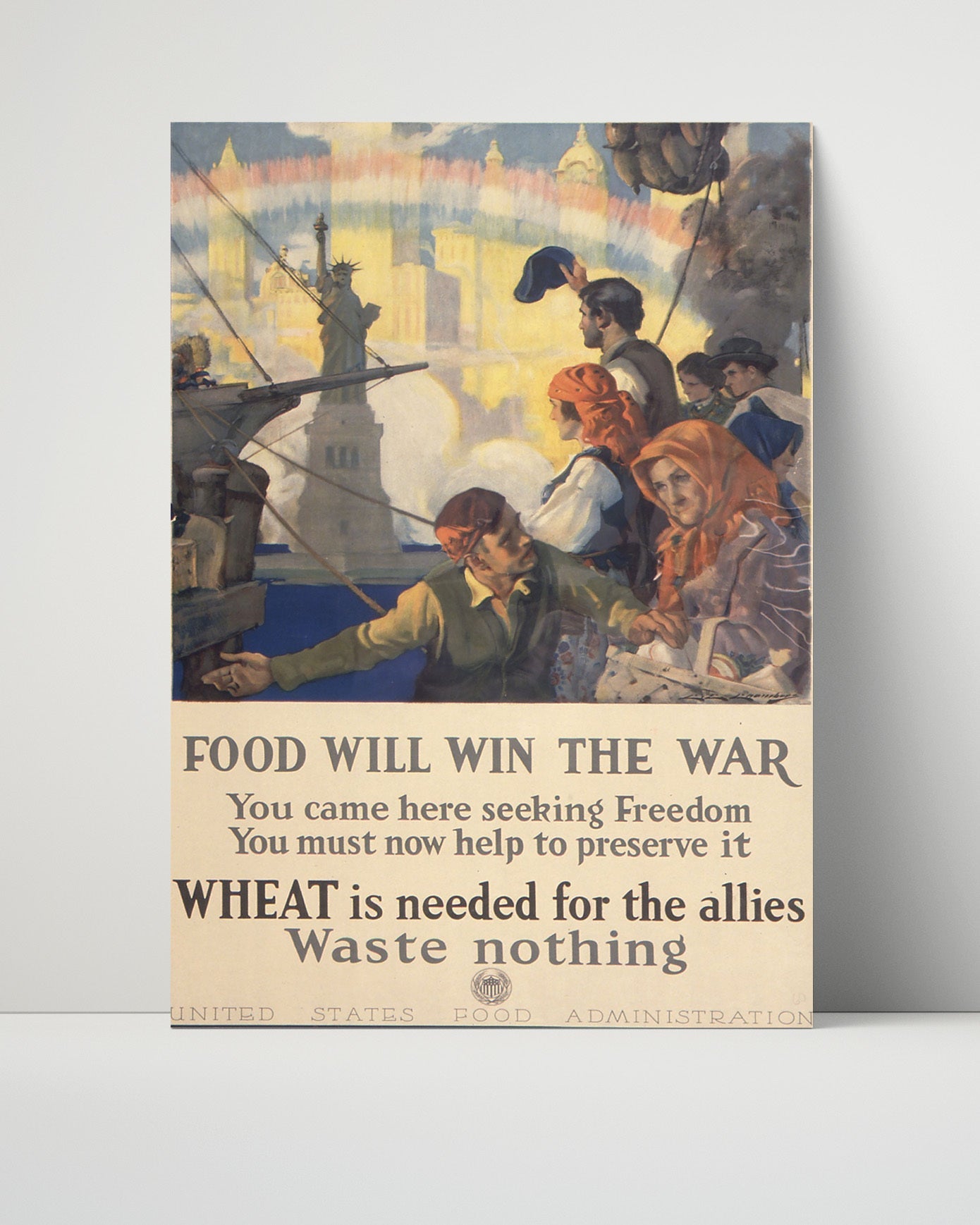 Vintage War Poster Unframed- Food Will Win The War - Wheat Power