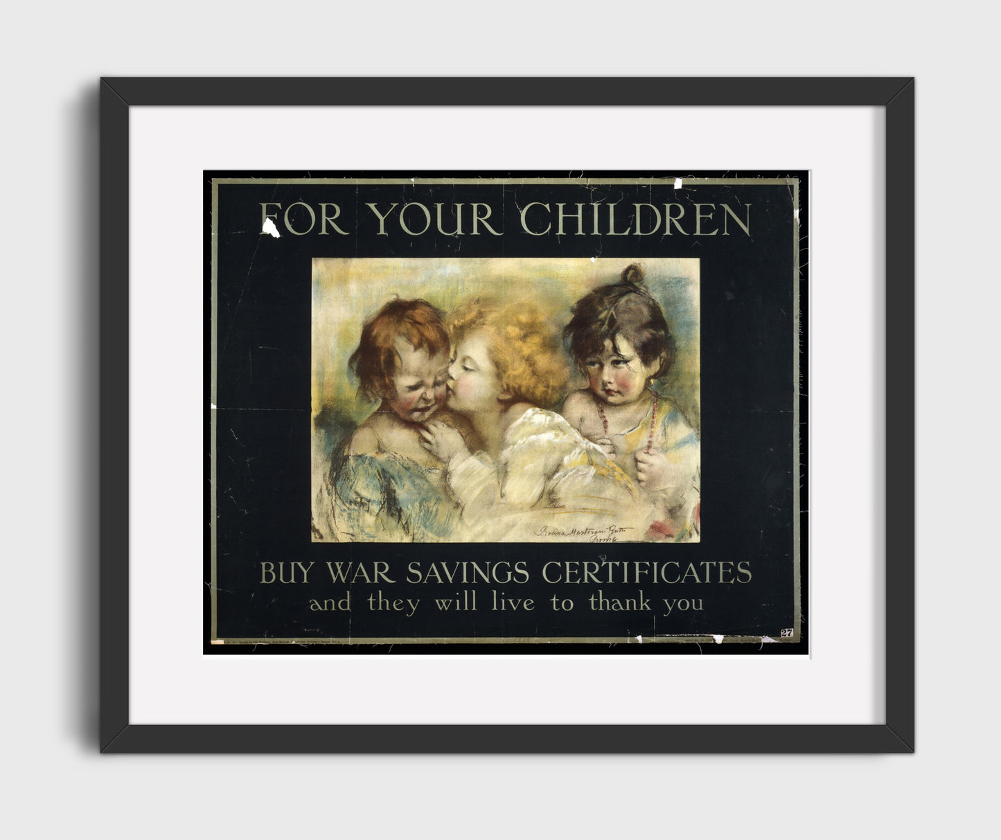 For Children - Future Thanks You war poster wall art 16x20 Gallery Frame