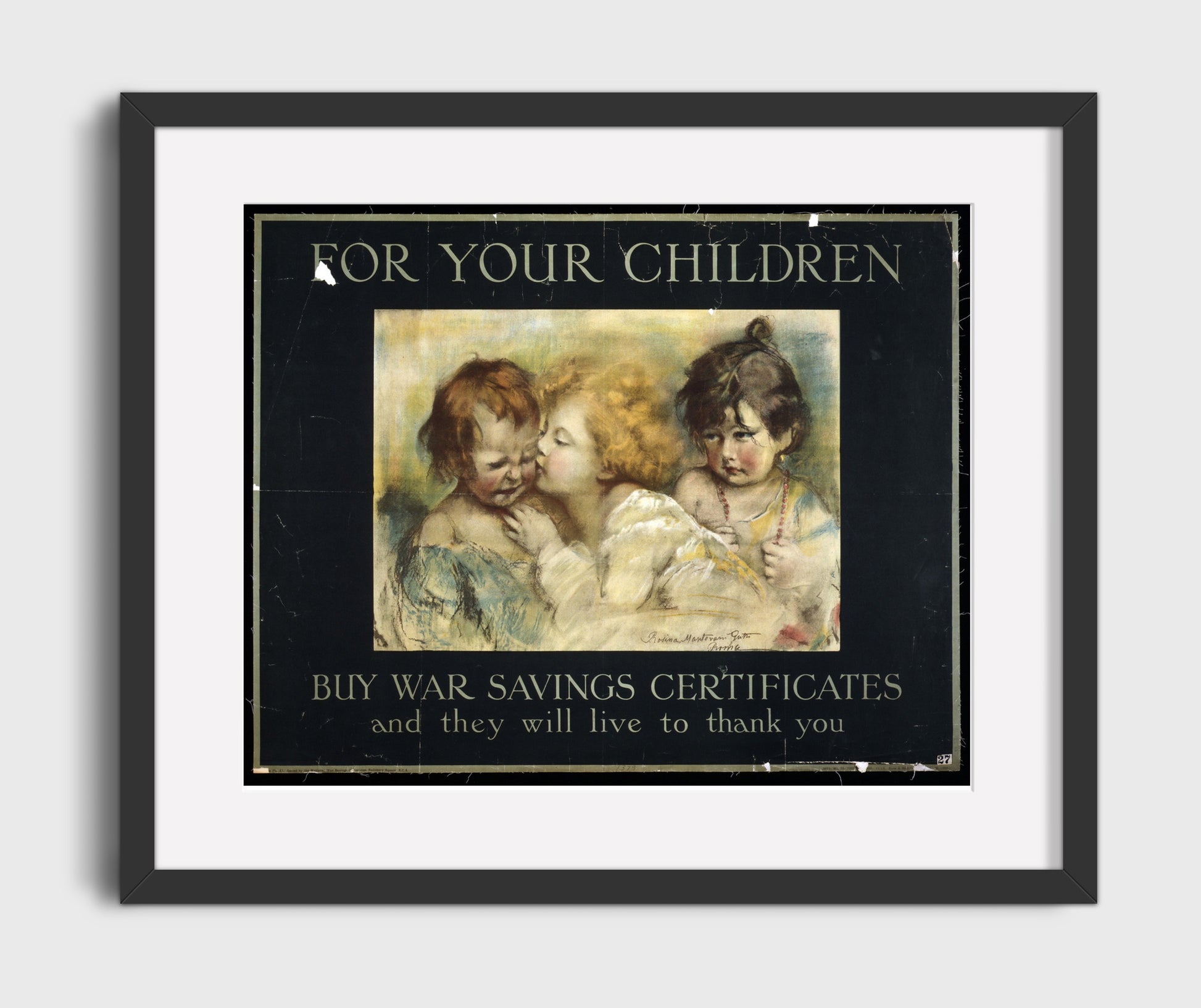 For Children - Future Thanks You war poster wall art 16x20 Gallery Frame