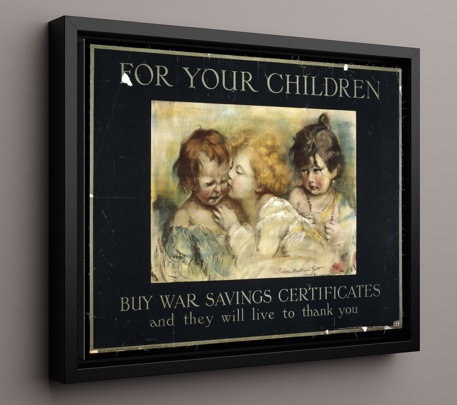 For Children - Future Thanks You war poster wall art 16x20 Framed Canvas