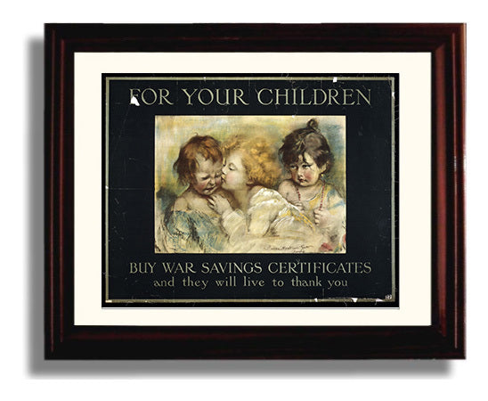 For Children - Future Thanks You war poster wall art 8x10 Beveled Frame