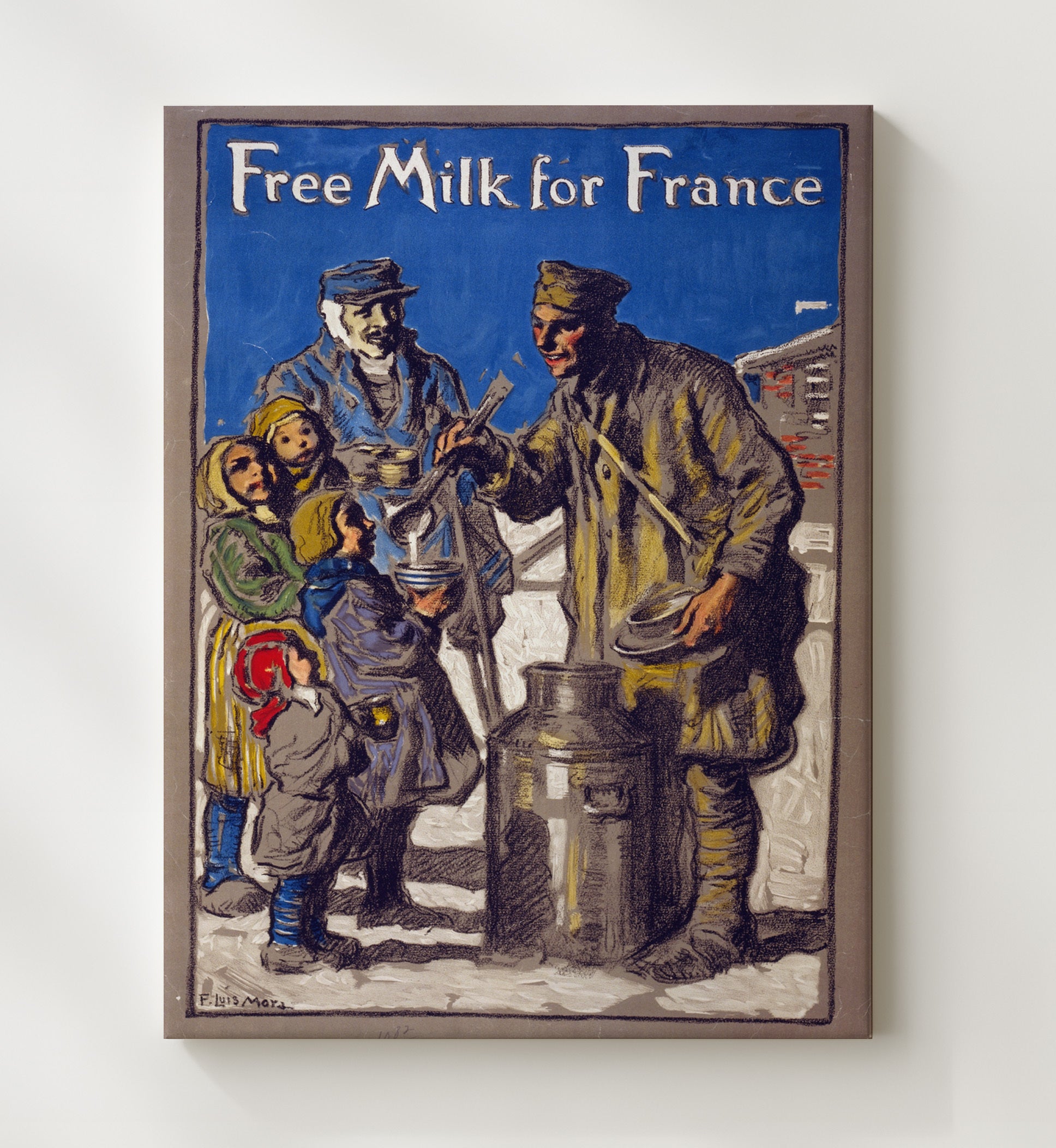 Free Milk for France vintage war canvas 20x24
