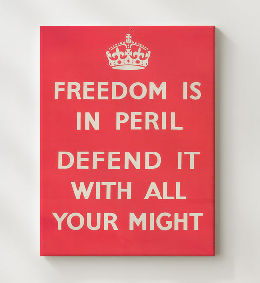 Freedom In Peril - Defend Mightily vintage war poster canvas wall art 20x24 Canvas