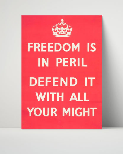 Vintage War Poster Unframed- Free Speech Does Not Mean Careless Talk