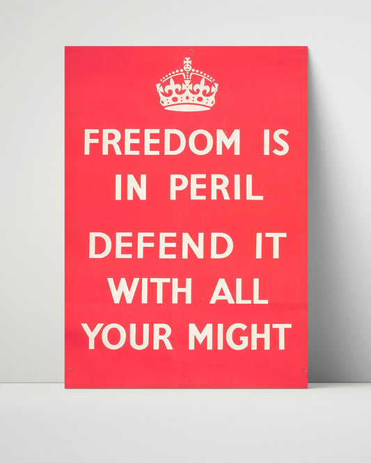 Vintage War Poster Unframed- Free Speech Does Not Mean Careless Talk