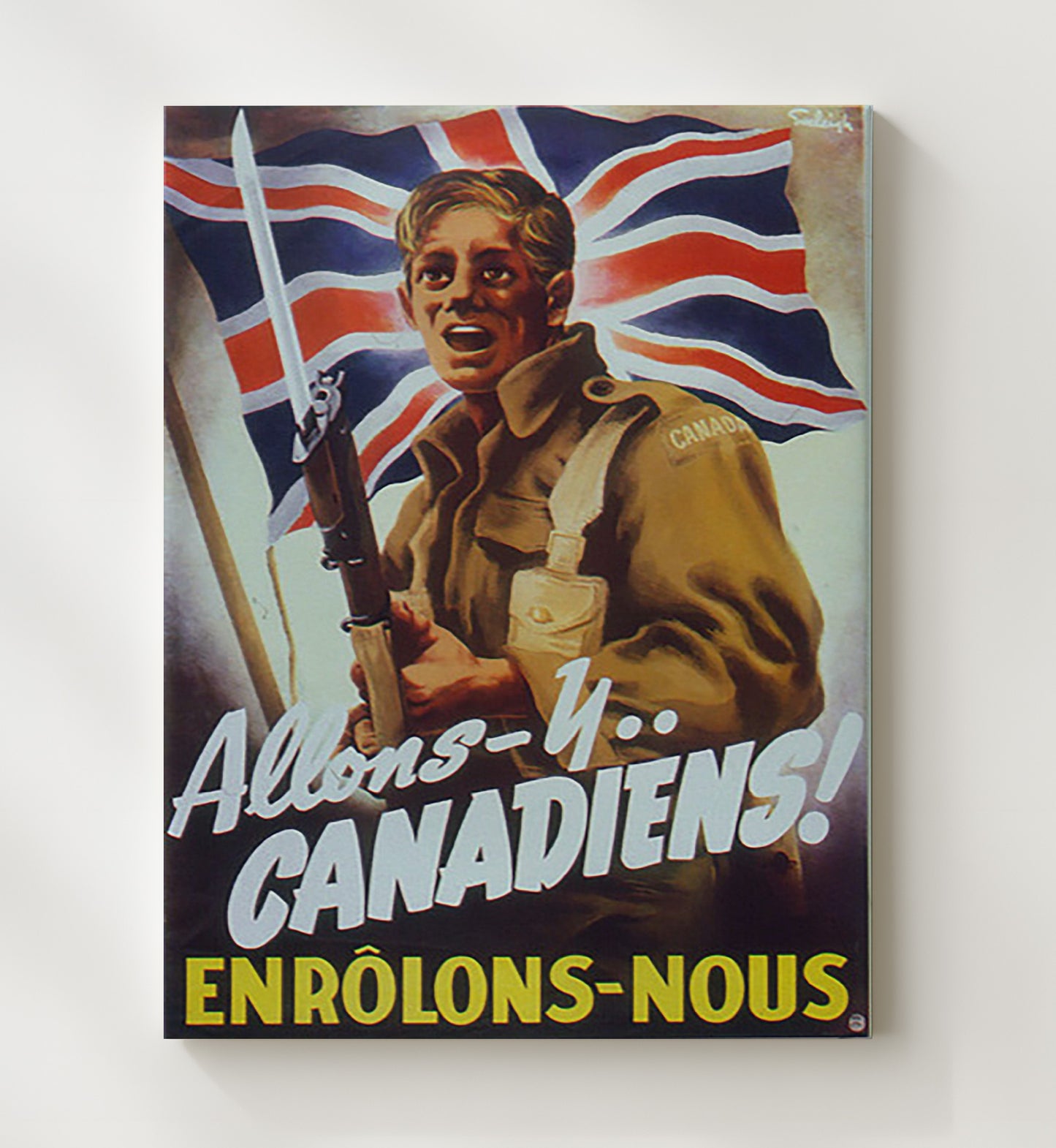 Vintage War Poster - French National Loan 1918 - Finish the Crusade Vintage War Wall Art - 20x24 Canvas